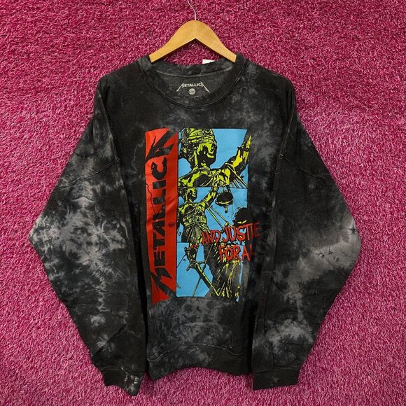 Metallica And Justice For All Tie Dye Crewneck Sweater L/XL - Picture 1 of 4